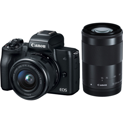 Canon EOS M50 Mirrorless Camera Kit (EF-M15-45 IS STM & EF-M55-200 IS STM)