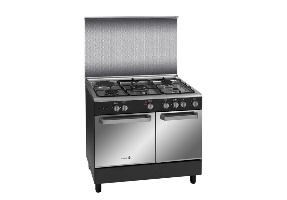 Fujidenzo 90 cm Range, 4 Gas + 1 Electric, Rotisserie, Gas tank compartment FGR 9641 VCTRMB